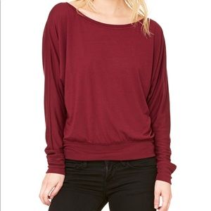 Maroon Long Sleeve Dolman Tee